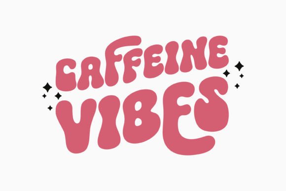 Caffeine Vibes Retro Coffee Quote SVG for Crafts