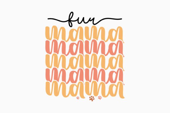 Retro Cat Quote SVG Fur Mama: A Charming Embroidery Design
